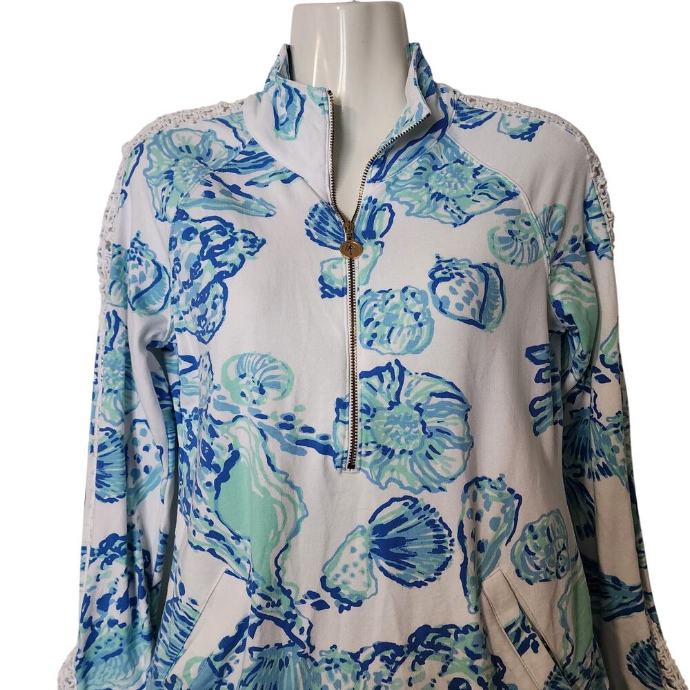 Lilly Pulitzer Coastal Barefoot Princess Skipper Popover Activewear Top